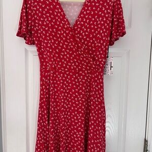 41 Hawthorn Red Flutter Sleeve Mini Sundress